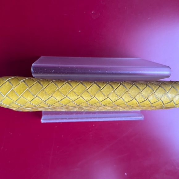 Bottega Veneta Yellow Intrecciato Woven Leather Long Wallet Hand Painted Upcycle - Picture 9 of 16